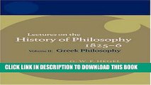 Collection Book Hegel: Lectures on the History of Philosophy 1825-6: Volume II: Greek Philosophy