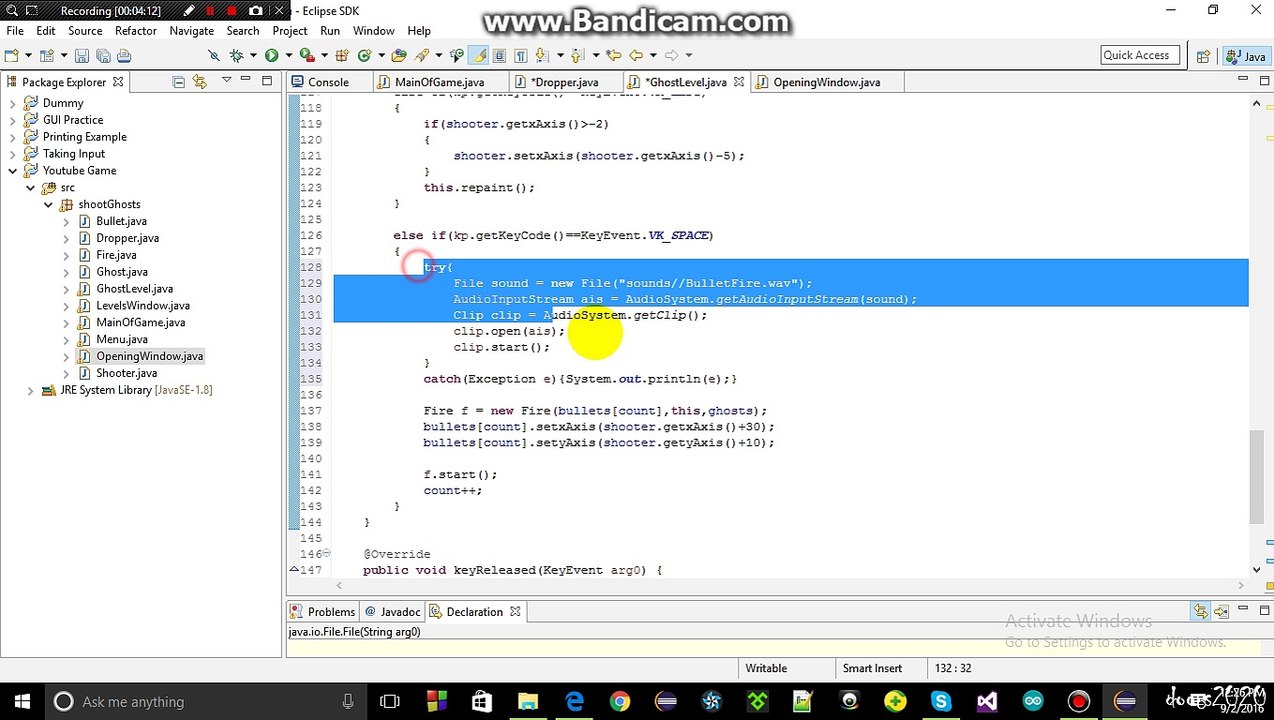 Simple Game in Java using eclipse Part#Final_2