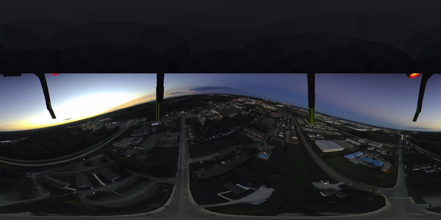 360Fly 4K and nice little sunset in Indy.  added music since it was windy.  tried to hold her steady at 400ft  #missnothing  #fly3dr