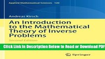 [Get] An Introduction to the Mathematical Theory of Inverse Problems (Applied Mathematical