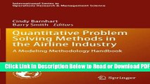 [Get] Quantitative Problem Solving Methods in the Airline Industry: A Modeling Methodology