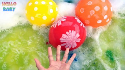 14 Minutes Learn Colours Wet Balloons compilation - Color Flower Finger Balloon Nursery Rhymes