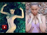Beyonce Showing Off Ample CLEVAGE In Purple Swimsuit