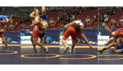 Milli güreşçiden mükemmel hareket