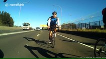 Crack in the road causes nasty cycling accident