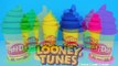 Play Doh Ice Cream Cone Surprise Eggs Loonie Tunes CottonCandyCorner