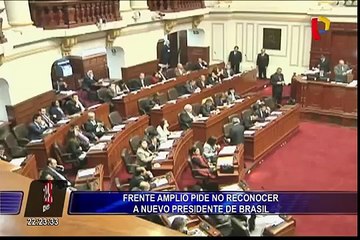 Frente Amplio pide no reconocer a nuevo presidente de Brasil