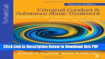 [Read] Criminal Conduct and Substance Abuse Treatment - The Provider s Guide: Strategies for