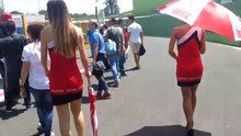 Sexy umbrella girls Vallelunga 2015