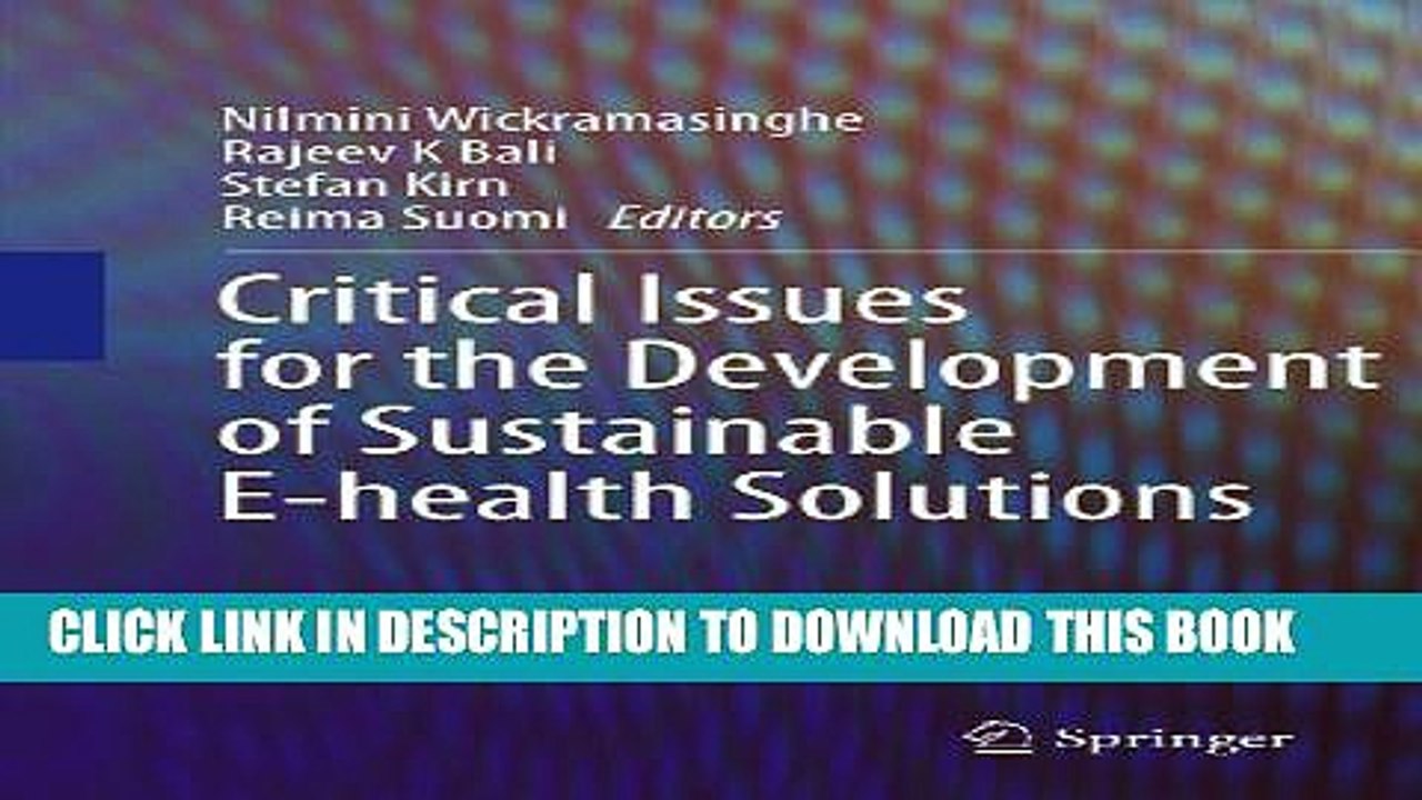 [PDF] Critical Issues for the Development of Sustainable E-health Solutions (Healthcare Delivery