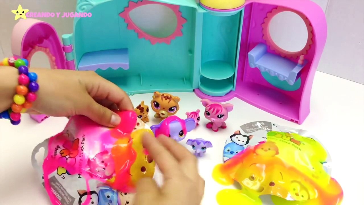 LITTLEST PET SHOP mamá y bebéTSUM TSUM slime (juguetes en español)