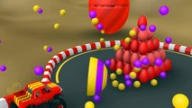 Learn Colors with Monster Trucks for Children Kids Surprise Eggs 3D Toys Color Balls