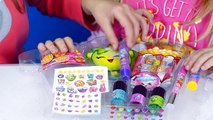SHOPKINS BEAUTY SET OVER 80 PIECES! GENNA DOES HER NAILS! LIP BALM, NAIL POLISH, FUN PLP TV
