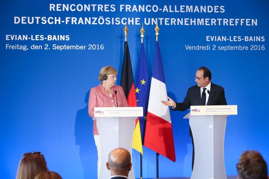 Point de presse conjoint lors des 25èmes rencontres franco-allemandes d’Evian