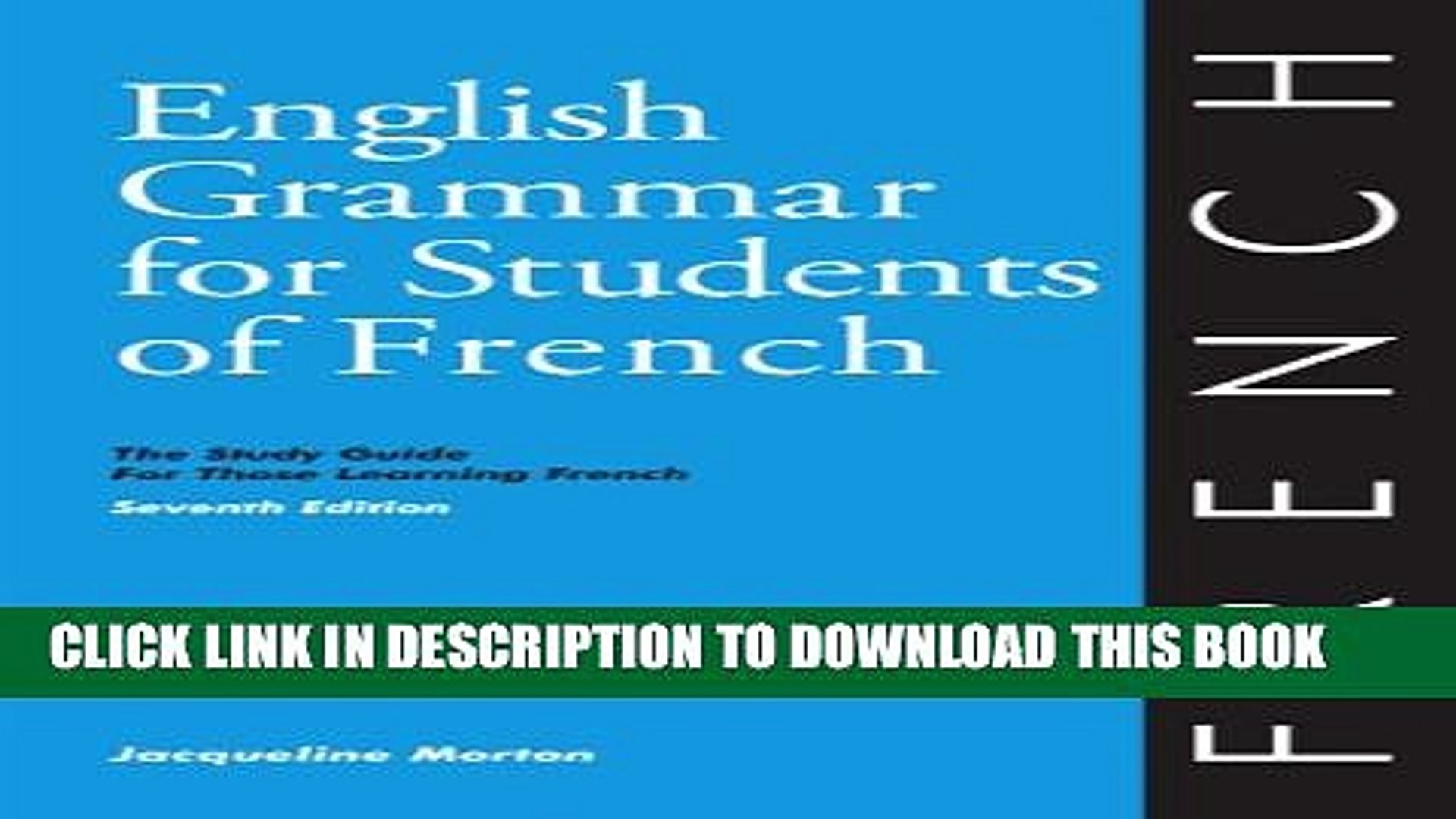 [PDF] English Grammar for Students of French Popular Colection