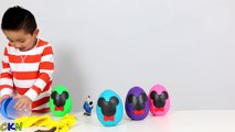 Disney Mickey Mouse Play-Doh Surprise Eggs Opening Fun With Ckn Toys Minnie Mouse Donald Duck Goofy