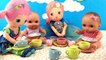 Twin Babies Baby Dolls Tea Party Doll & Surprise Blind Bags Shopkins Sheriff Callie Toy Videos