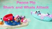 Peppa Pig SHARK ATTACK!!! Peppa Pig Family Boat Vacation Killer Whale and Sharks Pool DisneyCarToys