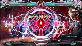 BlazBlue: Chrono Phantasma Extend Nu-13 vs Amane-Nishiki review footage by Classic Game Room
