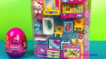 Hello Kitty Happy House Miniature with Disney Princess surprise egg by DisneyToysReview