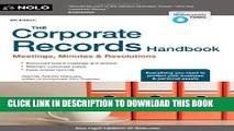 [PDF] The Corporate Records Handbook: Meetings, Minutes   Resolutions Full Online