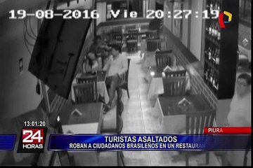 Piura: Cámara capta asalto a dos ciudadanos brasileños