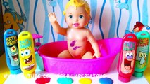 Little Mommy Bubbly Bathtime Color Changing Baby Doll with Bath Paint SPONGEBOB by ImperiaToys