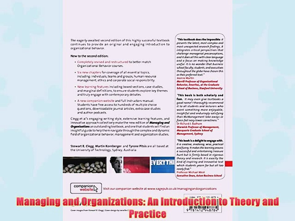 [PDF] Managing and Organizations: An Introduction to Theory and Practice Full Colection