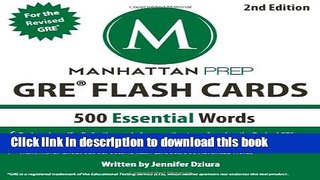 Read 500 Essential Words: GRE Vocabulary Flash Cards (Manhattan Prep GRE Strategy Guides)  Ebook