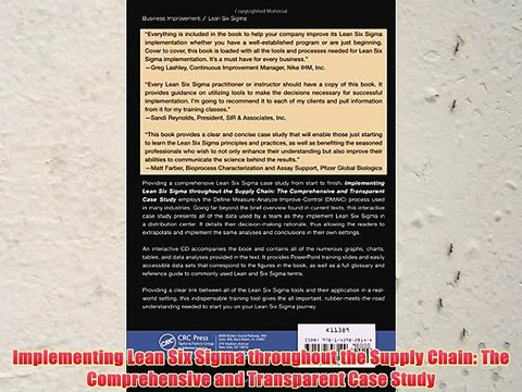 [PDF] Implementing Lean Six Sigma throughout the Supply Chain: The Comprehensive and Transparent