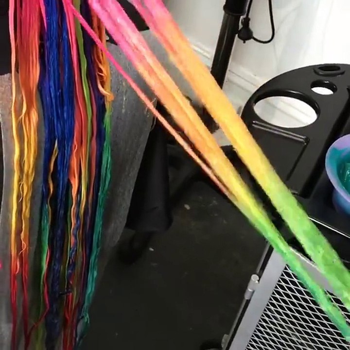Now that is what you call rainbow hair