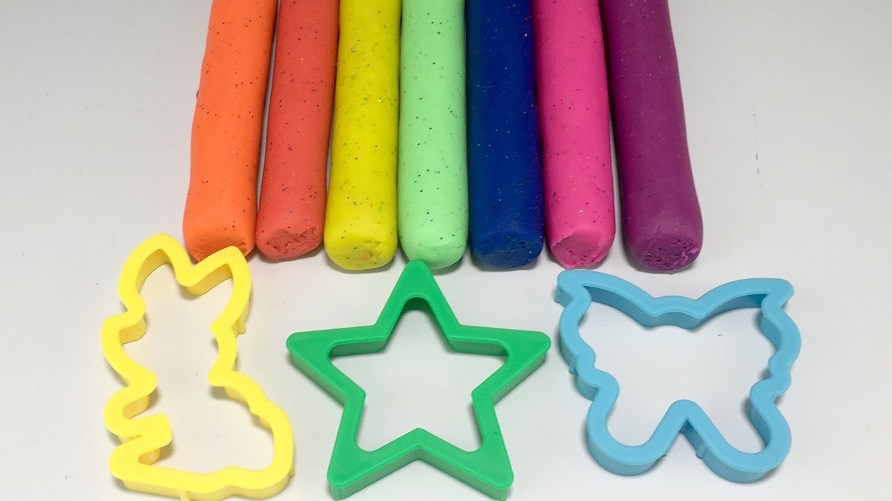 Play Creative and Learn Colours with Play Dough Butterfly, Star, Rabbit Molds Fun For Kids