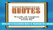[Reads] Experiential Quotes : Words of wisdom to live and work by Free Books