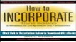 [PDF] How to Incorporate: A Handbook for Entrepreneurs and Professionals Free Books