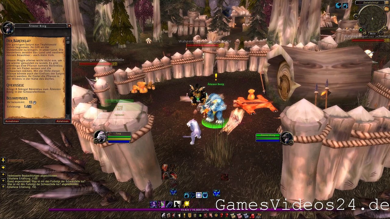 World of Warcraft Quest: Der Bärenklau (Allianz)