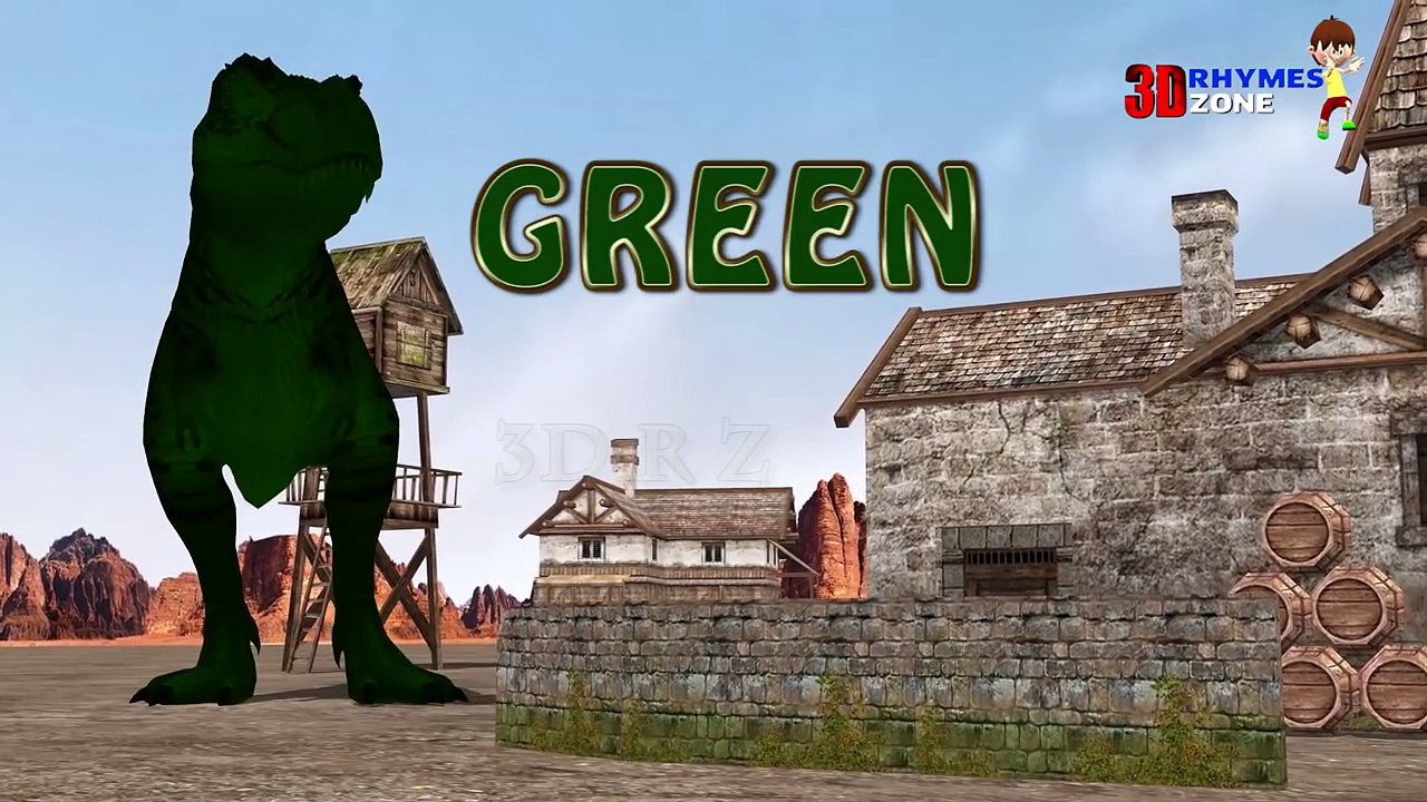 Learn Colors 3d Lesson with Dinosaurs for Nursery Children | Learn English Color Names