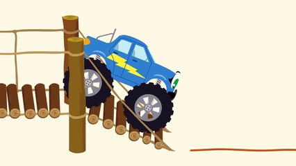 БИБИКА - Африканские животные - Тигр, Антилопа, Обезьяна, Слон - Развивающий мультик про машинки