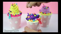 Play Doh Barbie Ice Cream Cups with Dippin Dots Surprise Eggs Toys Unboxing Fun