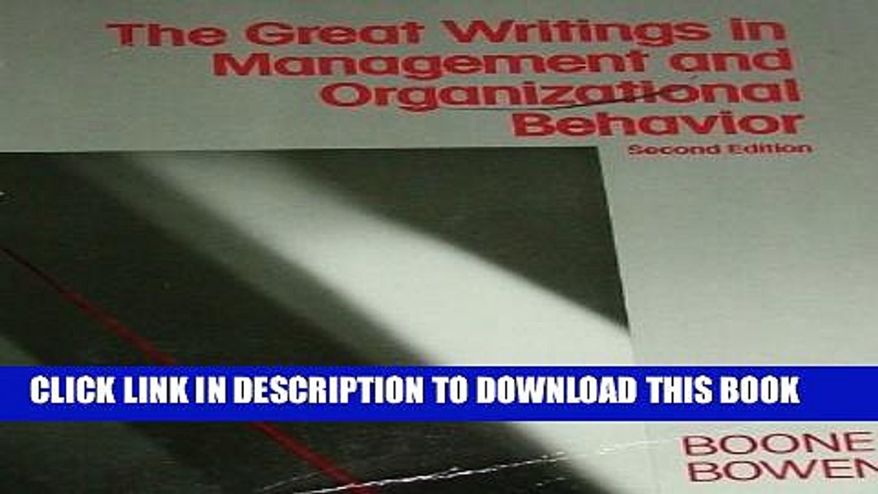 [PDF] Great Writings In Management and Organizational Behavior Full Online