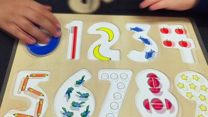 123 count with me. Learn all about numbers with wooden puzzle.