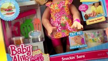 BABY ALIVE Baby Doll Super Snacks Snackin Sara Eats Play Doh and Playdough Poop Toy Video