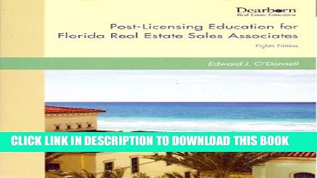 [PDF] Post Licensing Education for Real Estate Sales Associates 8th Edition Full Online