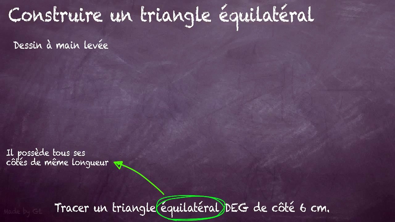 6ème Les polygones Construire un triangle équilatéral