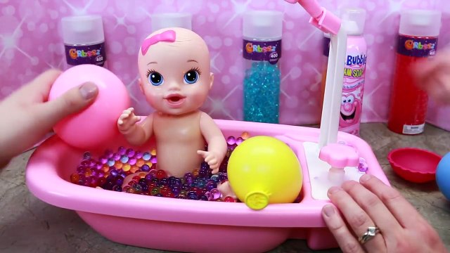 Baby Alive Bath Time Foam & Balloon Pop Surprise Toys + Orbeez Filled Bath & Giant Orbeez Balloons