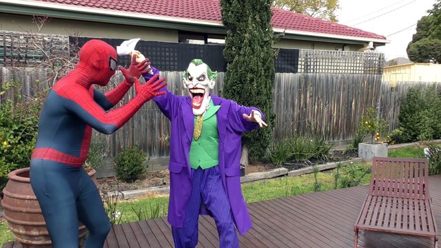 Spiderman Vs BAD DINOSAUR and Joker! Fun Superhero Kids Movie In Real Life!