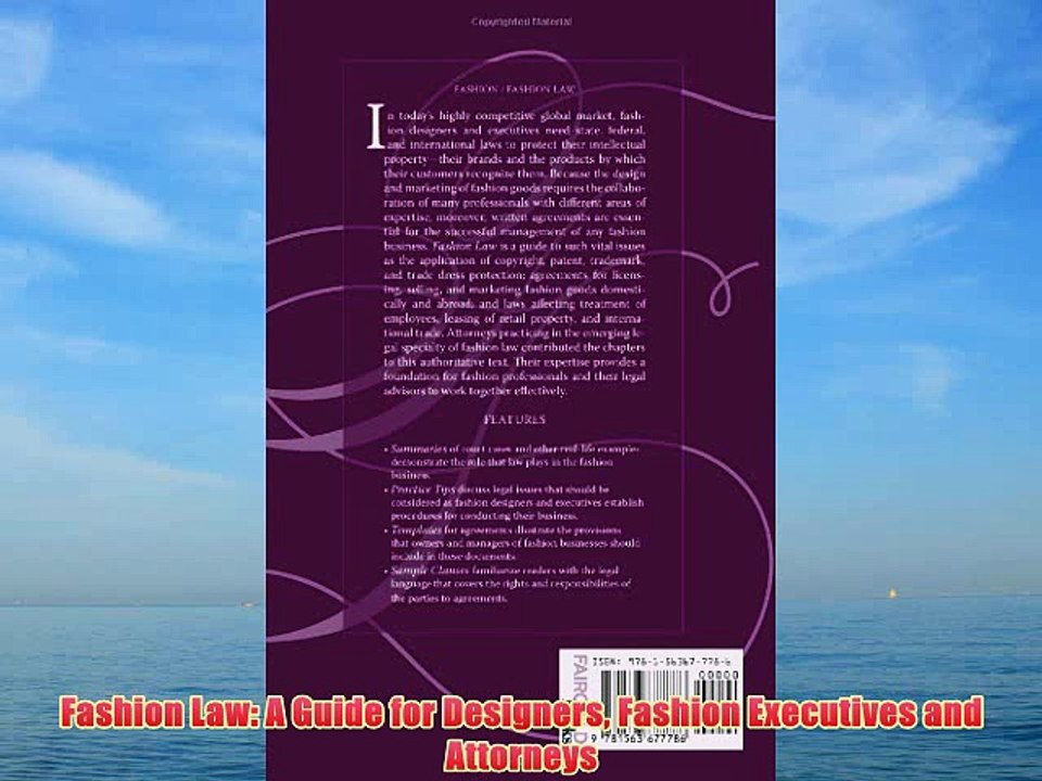 [PDF] Fashion Law: A Guide for Designers Fashion Executives and Attorneys Popular Colection