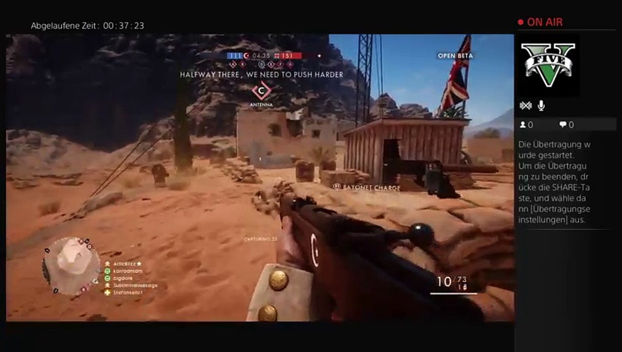 PS4 Live BF1 Open Beta Greman