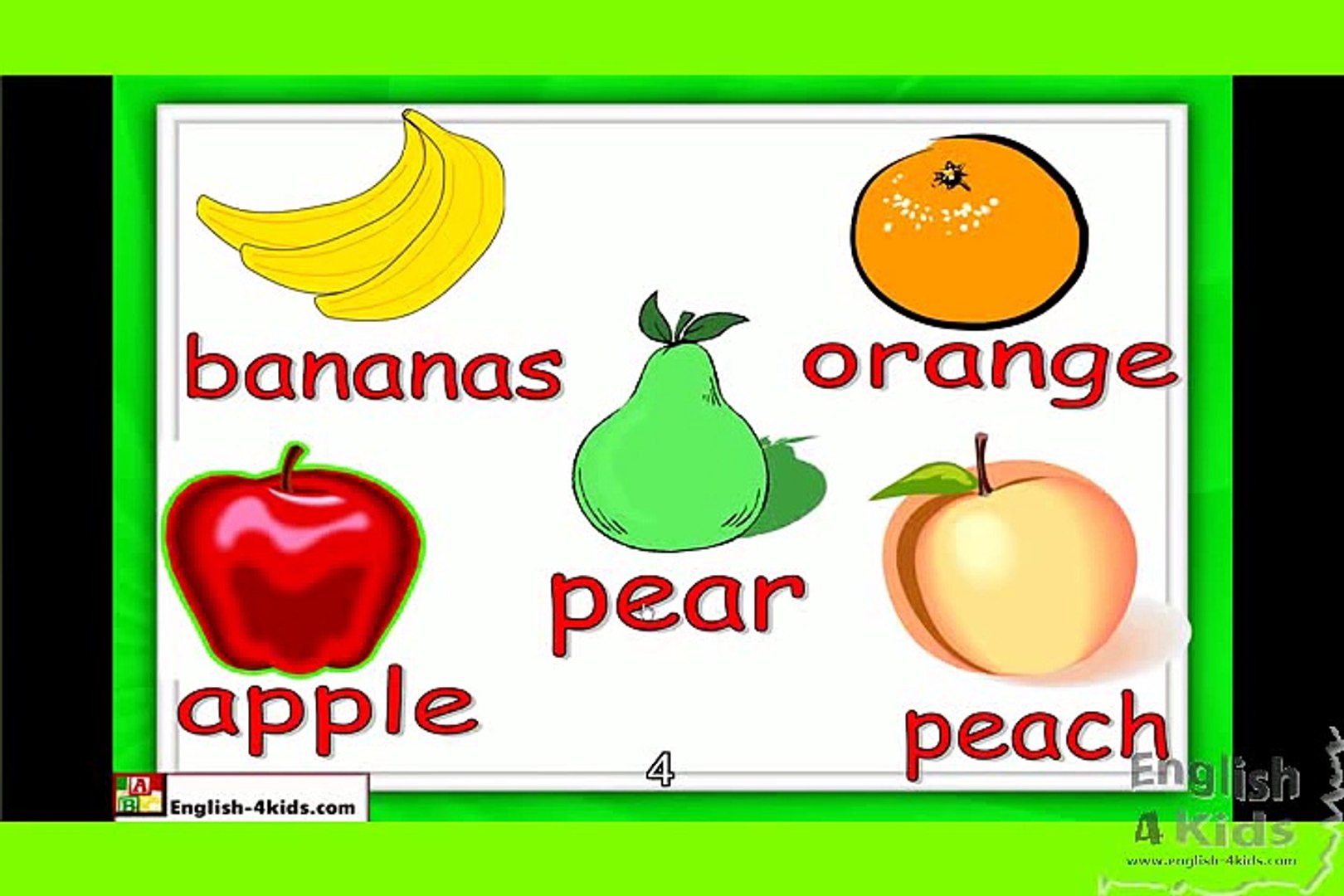 ESL Beginners English Lesson - Names of Fruits !