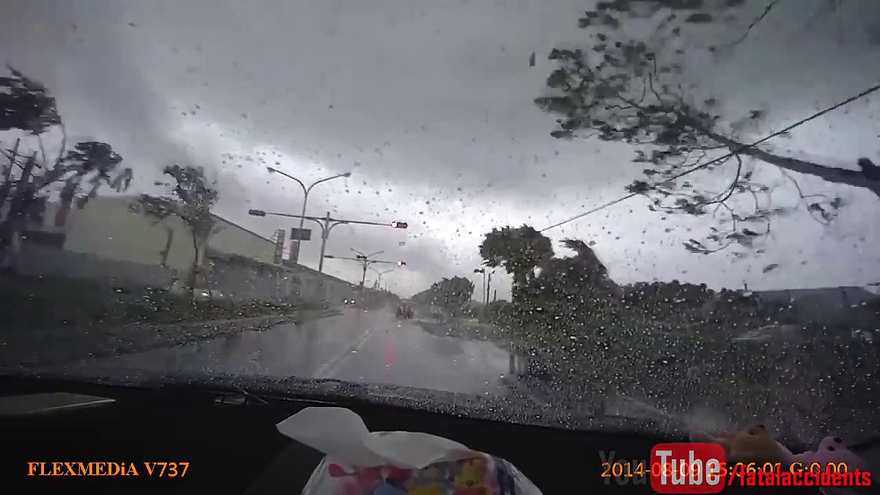 Car gets sucked up by tornado