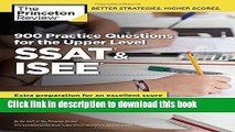 Read 900 Practice Questions for the Upper Level SSAT   ISEE (Private Test Preparation)  Ebook Free